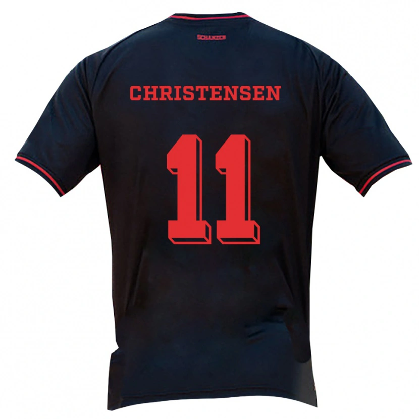 Danxen Niño Camiseta Frederik Christensen #11 Negro Rojo Blanco 2ª Equipación 2025/26 La Camisa México