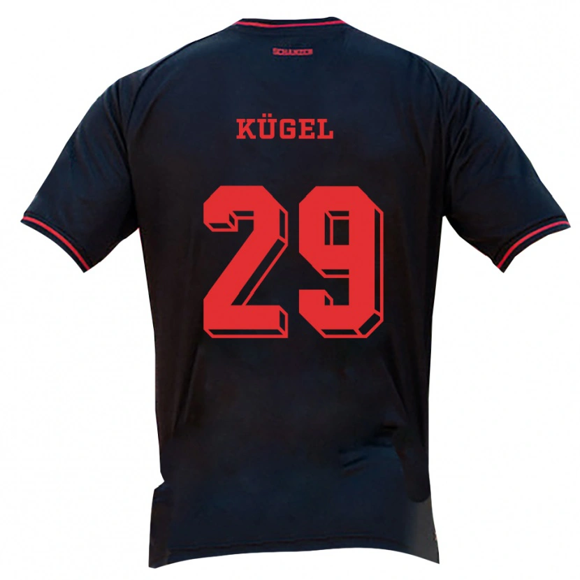 Danxen Niño Camiseta Julian Kügel #29 Negro Rojo Blanco 2ª Equipación 2025/26 La Camisa México