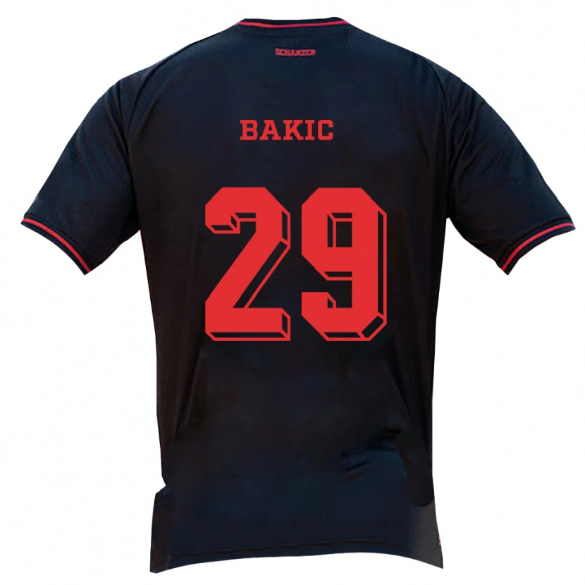 Danxen Niño Camiseta Edis Bakic #29 Negro Rojo Blanco 2ª Equipación 2025/26 La Camisa México