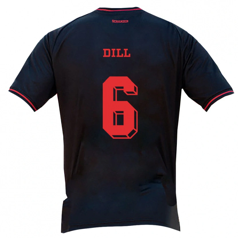 Danxen Niño Camiseta Fabio Dill #6 Negro Rojo Blanco 2ª Equipación 2025/26 La Camisa México