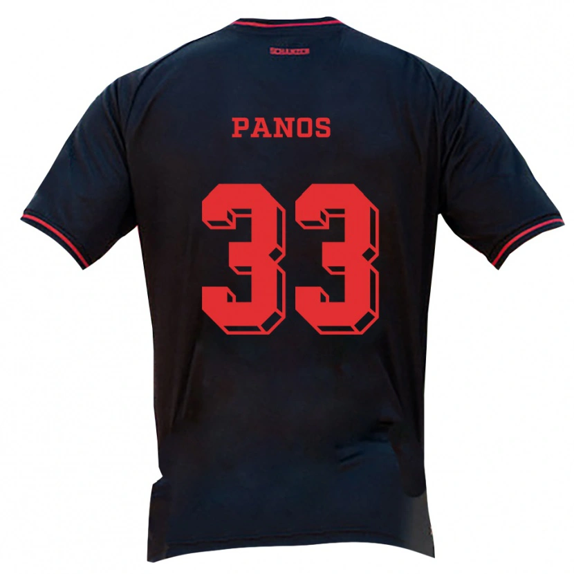 Danxen Niño Camiseta Nikos Panos #33 Negro Rojo Blanco 2ª Equipación 2025/26 La Camisa México