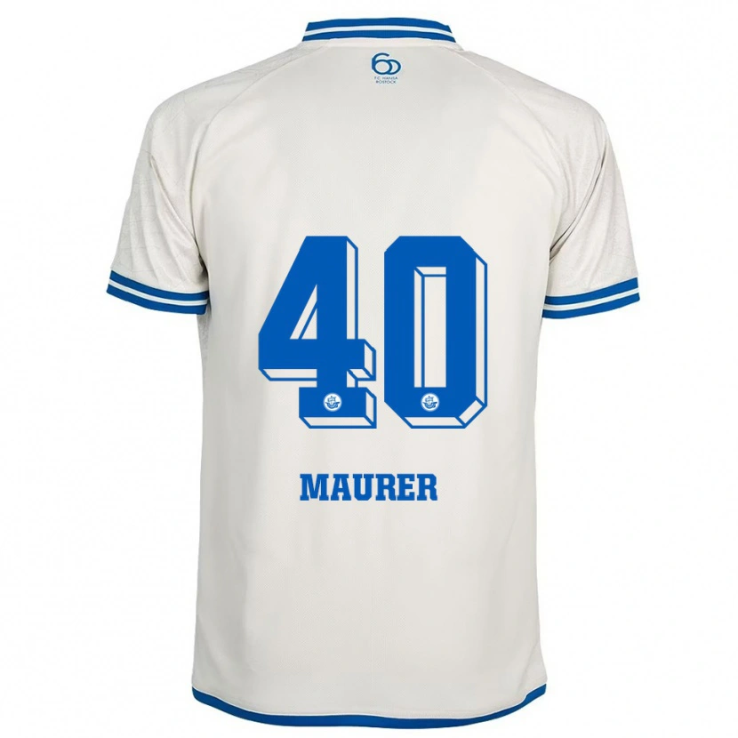Danxen Niño Camiseta Erik Maurer #40 Blanco Azul 2ª Equipación 2025/26 La Camisa México
