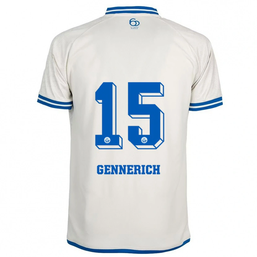 Danxen Niño Camiseta Nick Gennerich #15 Blanco Azul 2ª Equipación 2025/26 La Camisa México