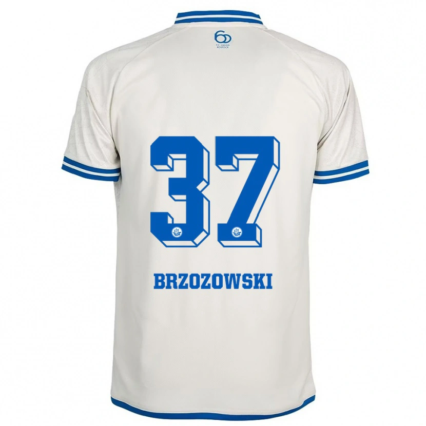 Danxen Niño Camiseta Milosz Brzozowski #37 Blanco Azul 2ª Equipación 2025/26 La Camisa México