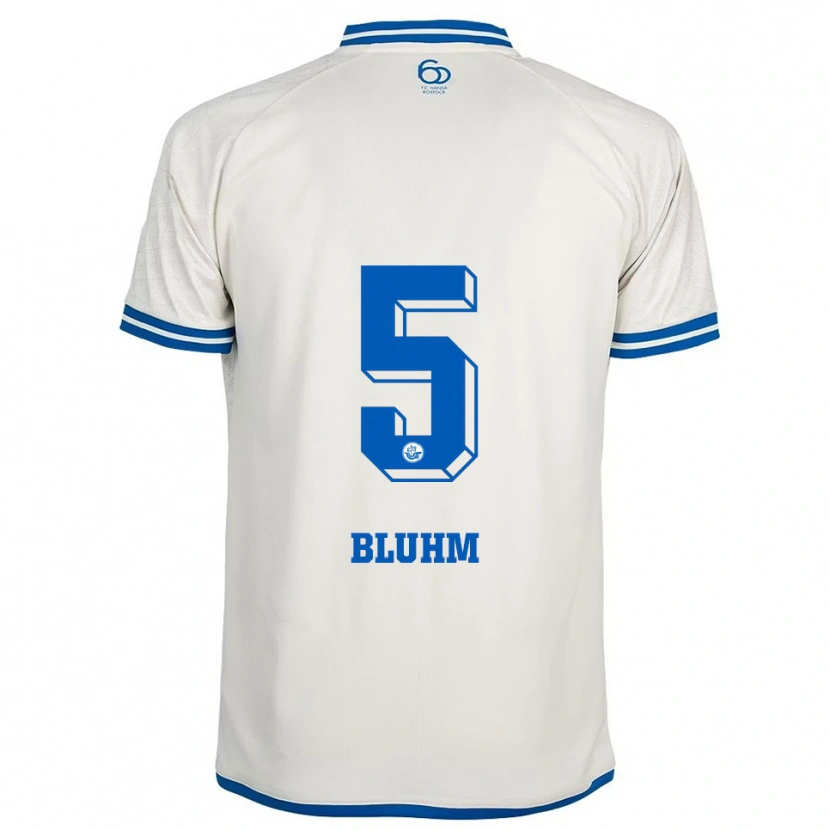 Danxen Niño Camiseta Theodor Bluhm #5 Blanco Azul 2ª Equipación 2025/26 La Camisa México