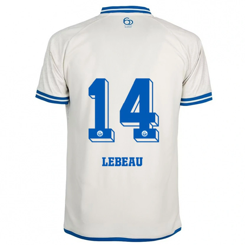 Danxen Niño Camiseta Adrien Lebeau #14 Blanco Azul 2ª Equipación 2025/26 La Camisa México