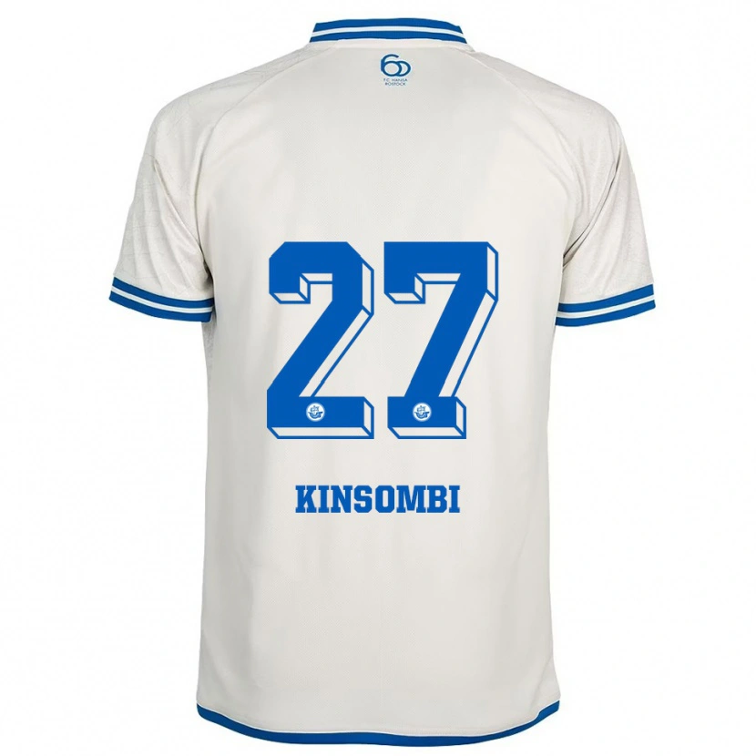 Danxen Niño Camiseta Christian Kinsombi #27 Blanco Azul 2ª Equipación 2025/26 La Camisa México