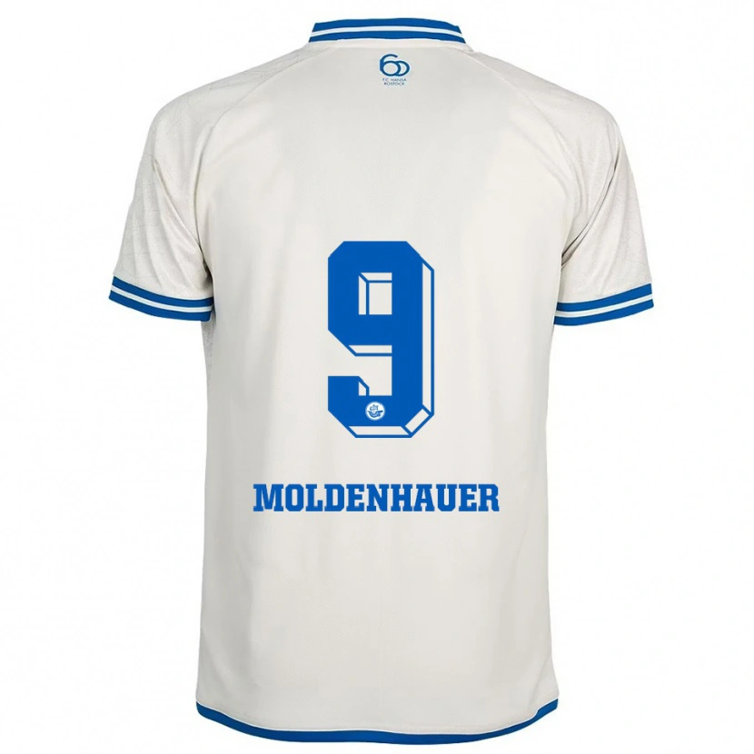 Danxen Niño Camiseta Max Moldenhauer #9 Blanco Azul 2ª Equipación 2025/26 La Camisa México