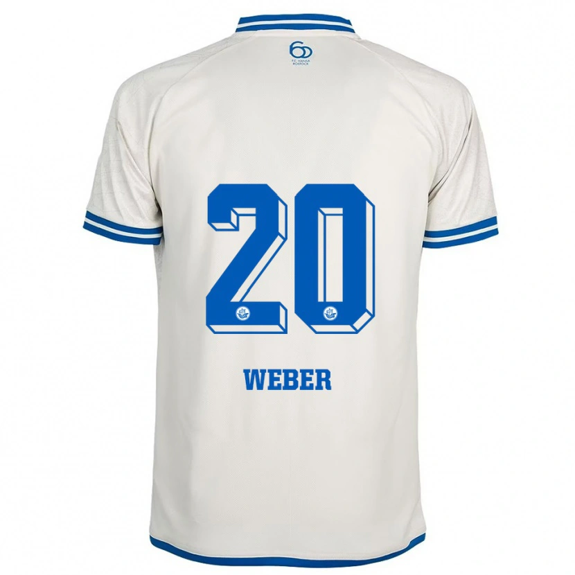 Danxen Niño Camiseta Caden Weber #20 Blanco Azul 2ª Equipación 2025/26 La Camisa México