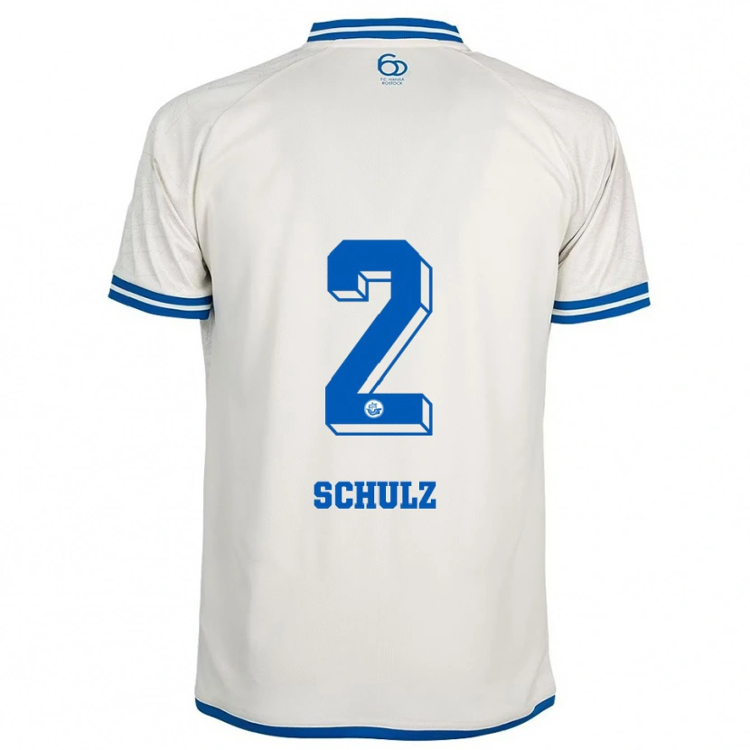 Danxen Niño Camiseta Nils Schulz #2 Blanco Azul 2ª Equipación 2025/26 La Camisa México