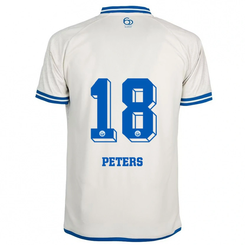 Danxen Niño Camiseta Bennett Peters #18 Blanco Azul 2ª Equipación 2025/26 La Camisa México
