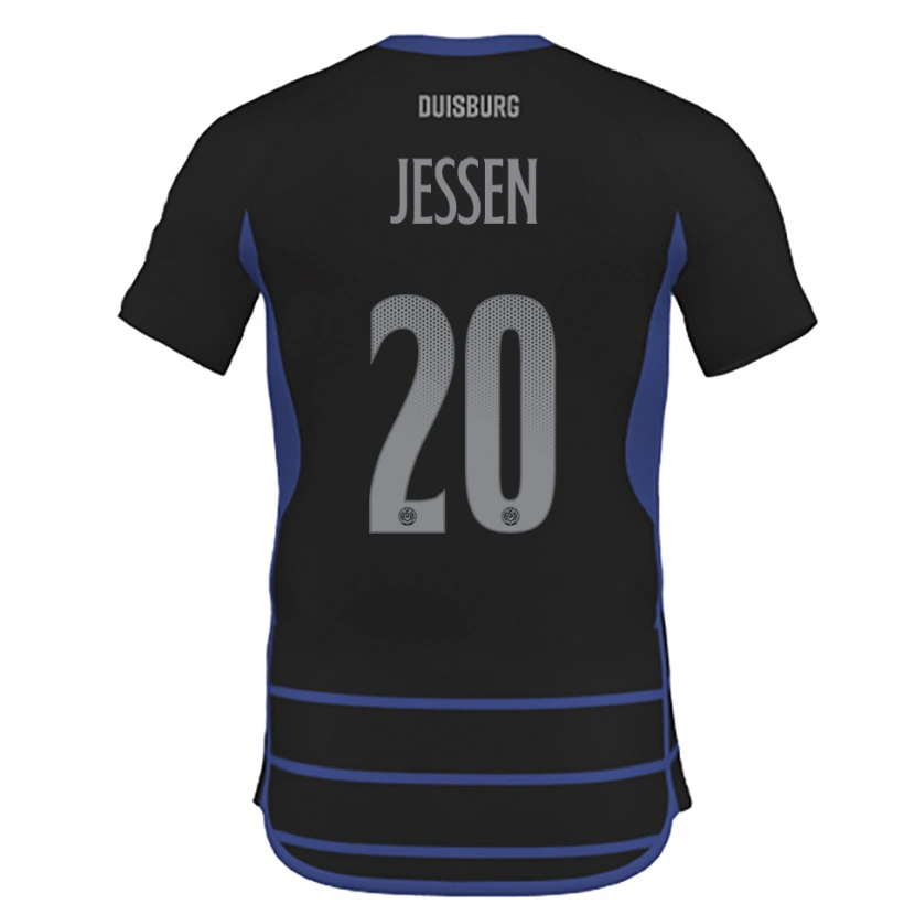 Danxen Niño Camiseta Niklas Jessen #20 Negro Azul 2ª Equipación 2025/26 La Camisa México