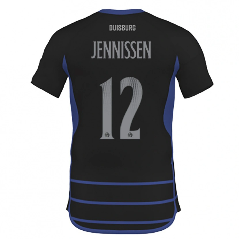 Danxen Niño Camiseta Laurenz Jennissen #12 Negro Azul 2ª Equipación 2025/26 La Camisa México