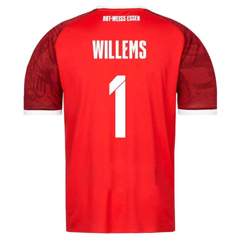 Danxen Niño Camiseta Leon Willems #1 Rojo Borgoña Blanco 2ª Equipación 2025/26 La Camisa México