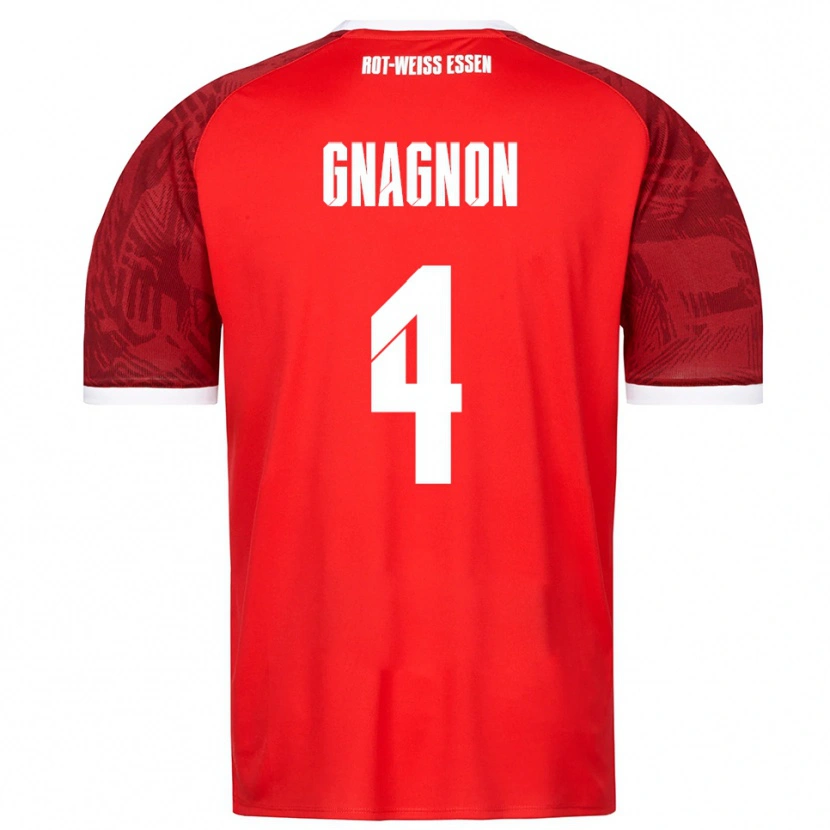 Danxen Niño Camiseta James Gnagnon #4 Rojo Borgoña Blanco 2ª Equipación 2025/26 La Camisa México