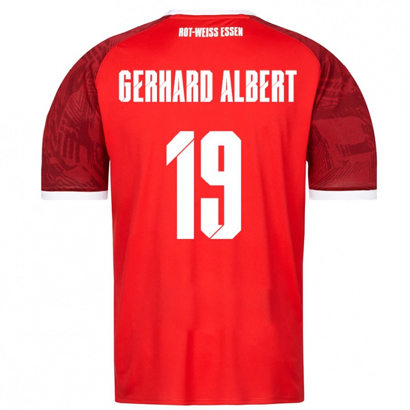 Danxen Niño Camiseta Naufal Driss Gerhard Albert #19 Rojo Borgoña Blanco 2ª Equipación 2025/26 La Camisa México