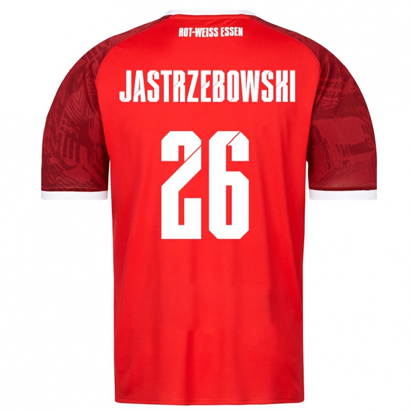 Danxen Niño Camiseta Oliver Jastrzebowski #26 Rojo Borgoña Blanco 2ª Equipación 2025/26 La Camisa México