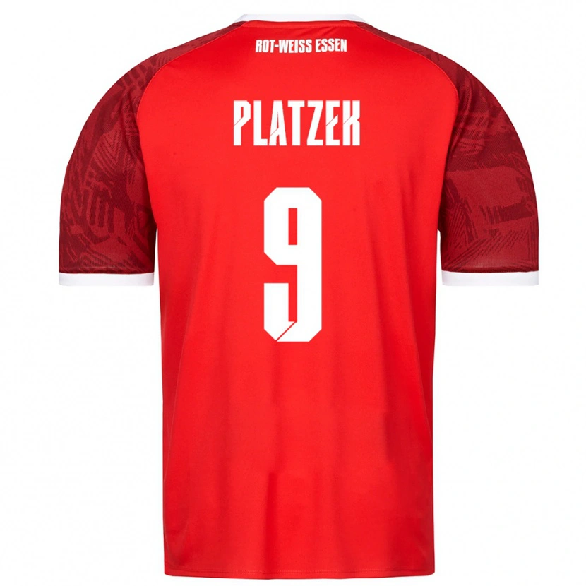 Danxen Niño Camiseta Marcel Platzek #9 Rojo Borgoña Blanco 2ª Equipación 2025/26 La Camisa México