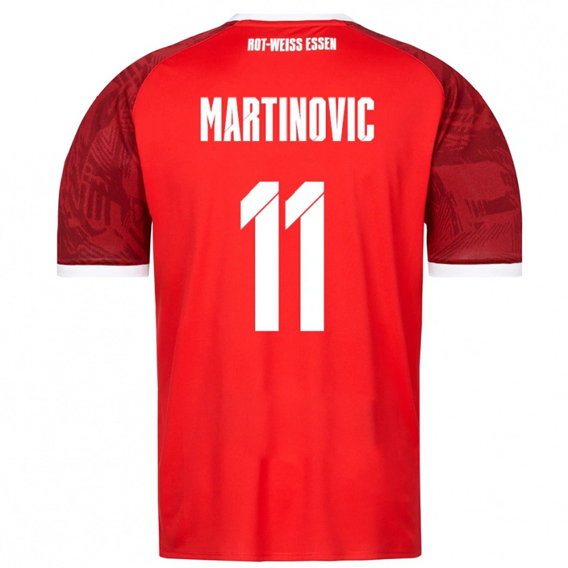Danxen Niño Camiseta Dominik Martinovic #11 Rojo Borgoña Blanco 2ª Equipación 2025/26 La Camisa México