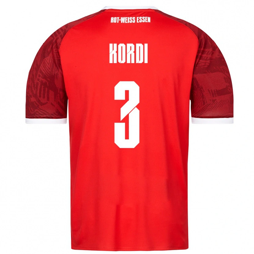 Danxen Niño Camiseta Artin Kordi #3 Rojo Borgoña Blanco 2ª Equipación 2025/26 La Camisa México