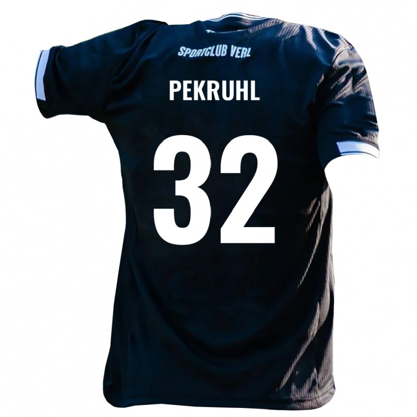 Danxen Niño Camiseta Fabian Pekruhl #32 Negro Blanco 2ª Equipación 2025/26 La Camisa México