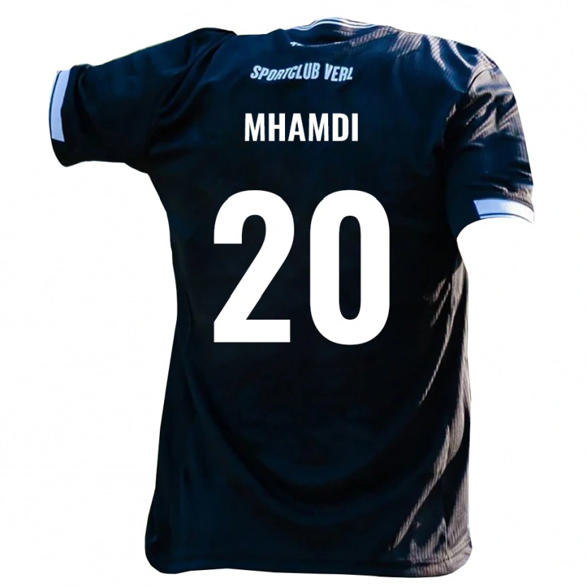 Danxen Niño Camiseta Oualid Mhamdi #20 Negro Blanco 2ª Equipación 2025/26 La Camisa México