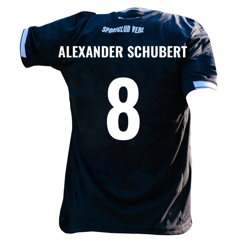 Danxen Niño Camiseta Tristan Alexander Schubert #8 Negro Blanco 2ª Equipación 2025/26 La Camisa México