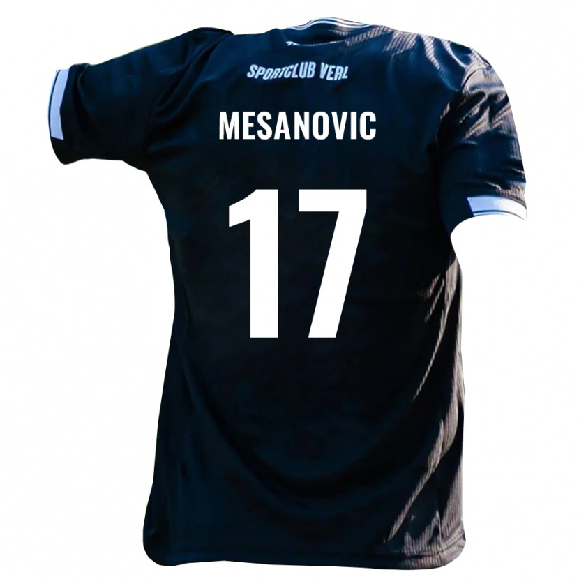 Danxen Niño Camiseta Almin Mesanovic #17 Negro Blanco 2ª Equipación 2025/26 La Camisa México