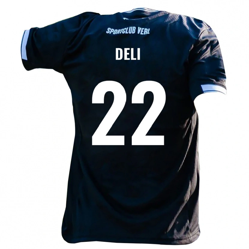 Danxen Niño Camiseta Levin Deli #22 Negro Blanco 2ª Equipación 2025/26 La Camisa México