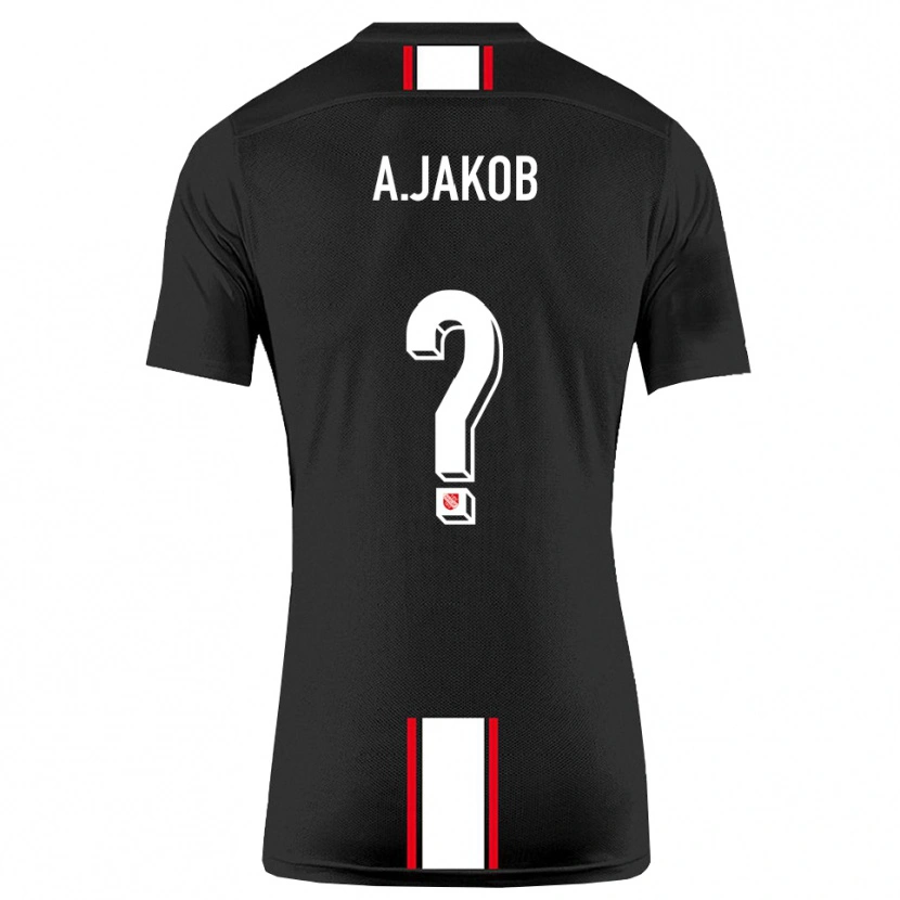 Danxen Niño Camiseta Alan Jakob #0 Negro Blanco 2ª Equipación 2025/26 La Camisa México