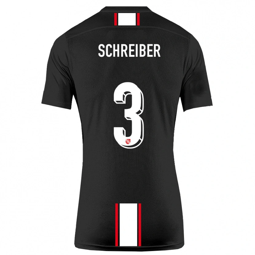 Danxen Niño Camiseta David Schreiber #3 Negro Blanco 2ª Equipación 2025/26 La Camisa México