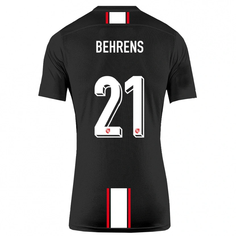 Danxen Niño Camiseta Irichad Behrens #21 Negro Blanco 2ª Equipación 2025/26 La Camisa México