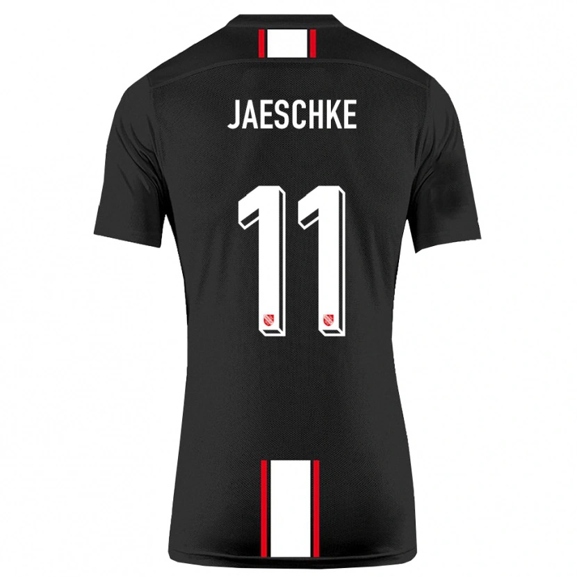 Danxen Niño Camiseta Yannik Jaeschke #11 Negro Blanco 2ª Equipación 2025/26 La Camisa México