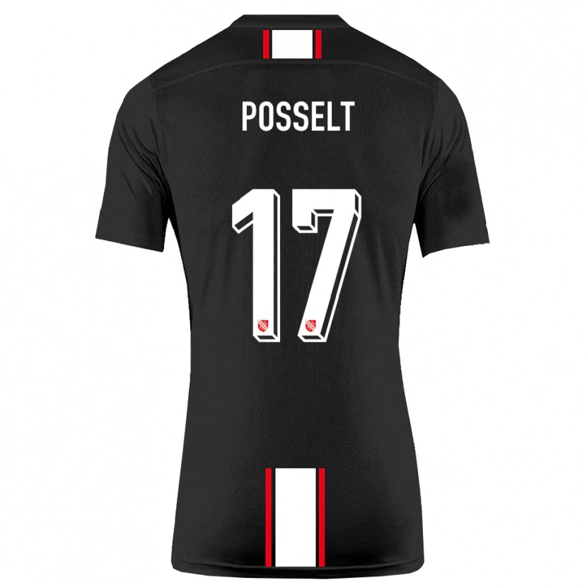Danxen Niño Camiseta John Posselt #17 Negro Blanco 2ª Equipación 2025/26 La Camisa México