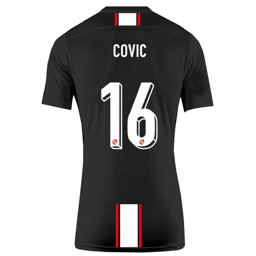 Danxen Niño Camiseta Rayen Covic #16 Negro Blanco 2ª Equipación 2025/26 La Camisa México
