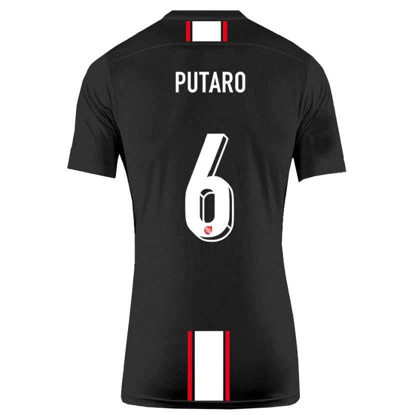 Danxen Niño Camiseta Luca Putaro #6 Negro Blanco 2ª Equipación 2025/26 La Camisa México