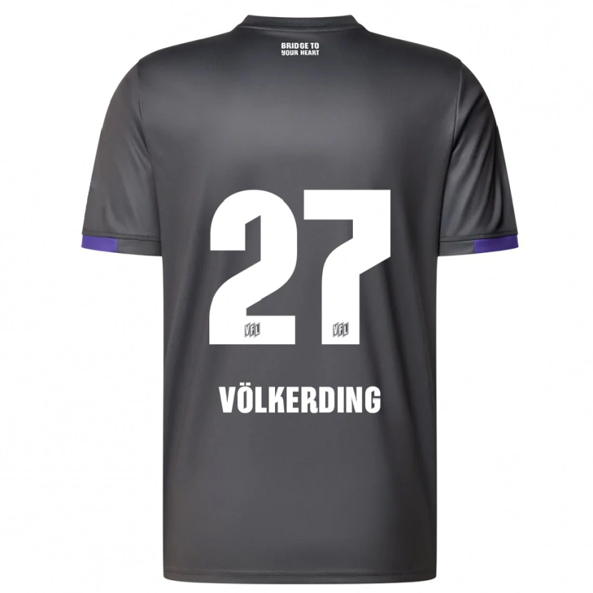 Danxen Niño Camiseta Jakob Völkerding #27 Gris Púrpura 2ª Equipación 2025/26 La Camisa México