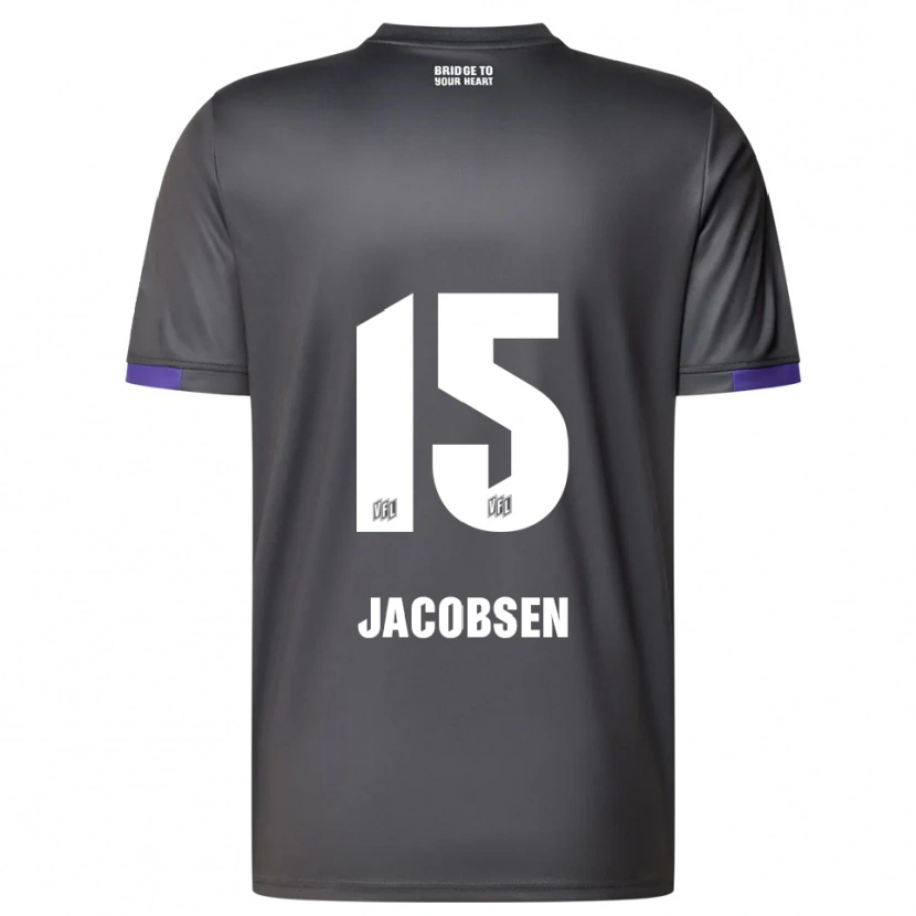 Danxen Niño Camiseta Bjarke Jacobsen #15 Gris Púrpura 2ª Equipación 2025/26 La Camisa México