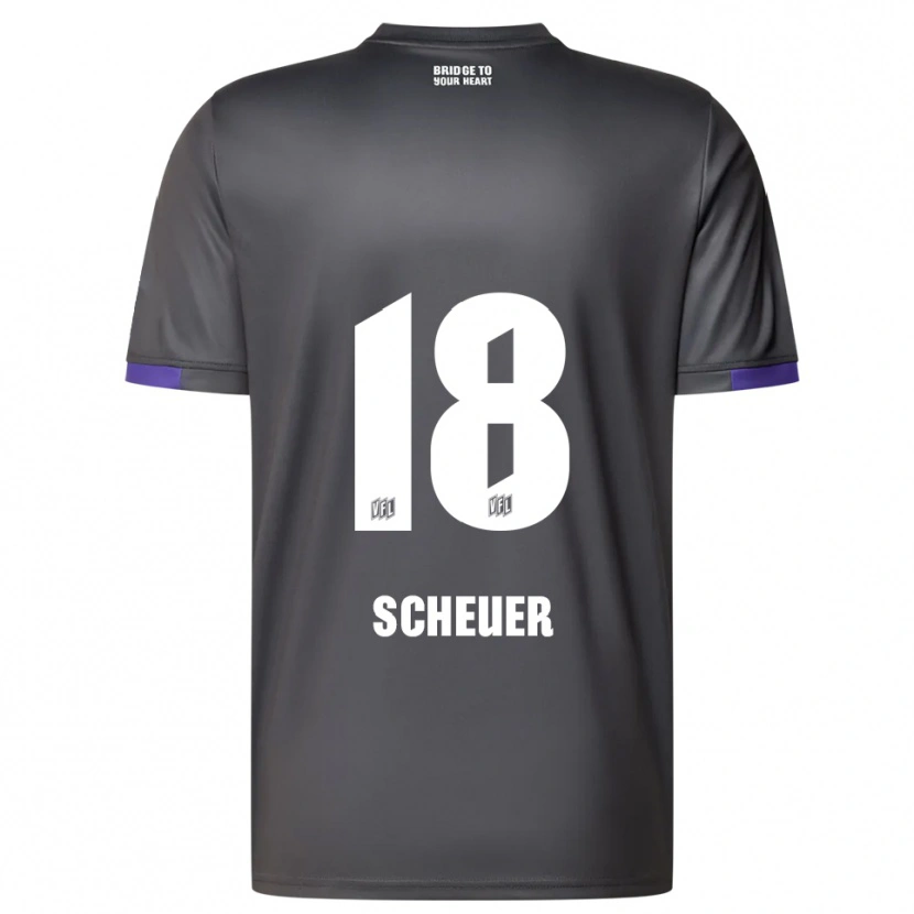 Danxen Niño Camiseta Nevio Scheuer #18 Gris Púrpura 2ª Equipación 2025/26 La Camisa México