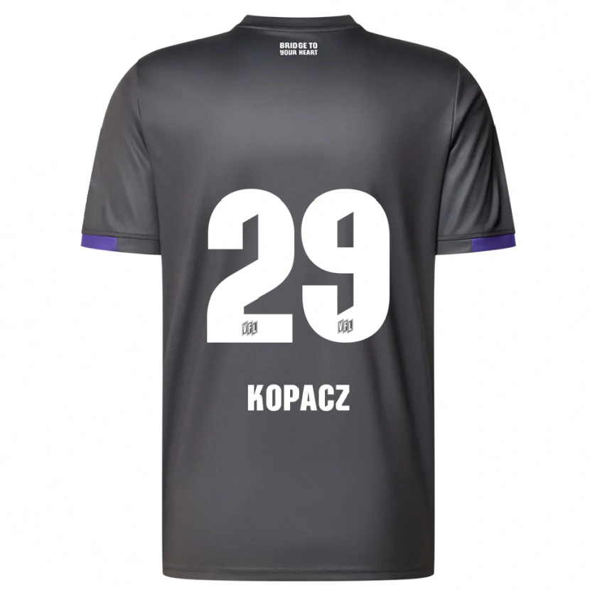 Danxen Niño Camiseta David Kopacz #29 Gris Púrpura 2ª Equipación 2025/26 La Camisa México