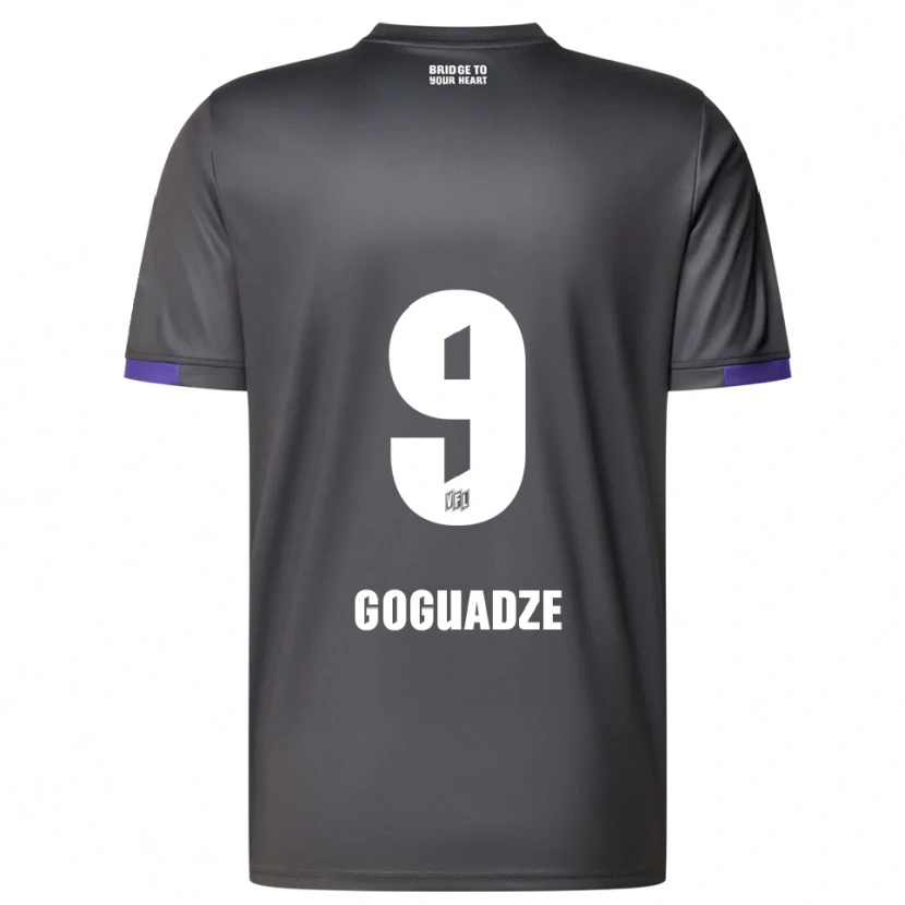 Danxen Niño Camiseta Nikky Goguadze #9 Gris Púrpura 2ª Equipación 2025/26 La Camisa México