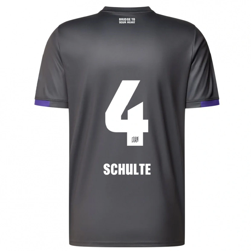 Danxen Niño Camiseta Henry Schulte #4 Gris Púrpura 2ª Equipación 2025/26 La Camisa México