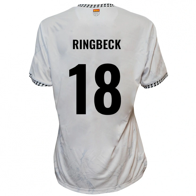 Danxen Niño Camiseta Noah Ringbeck #18 Blanco Negro 2ª Equipación 2025/26 La Camisa México