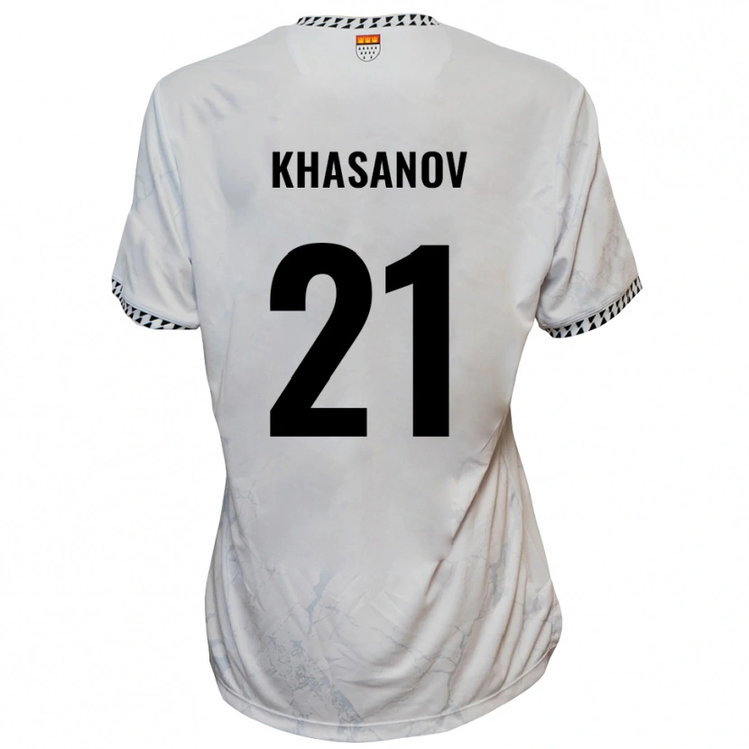 Danxen Niño Camiseta Denys Khasanov #21 Blanco Negro 2ª Equipación 2025/26 La Camisa México