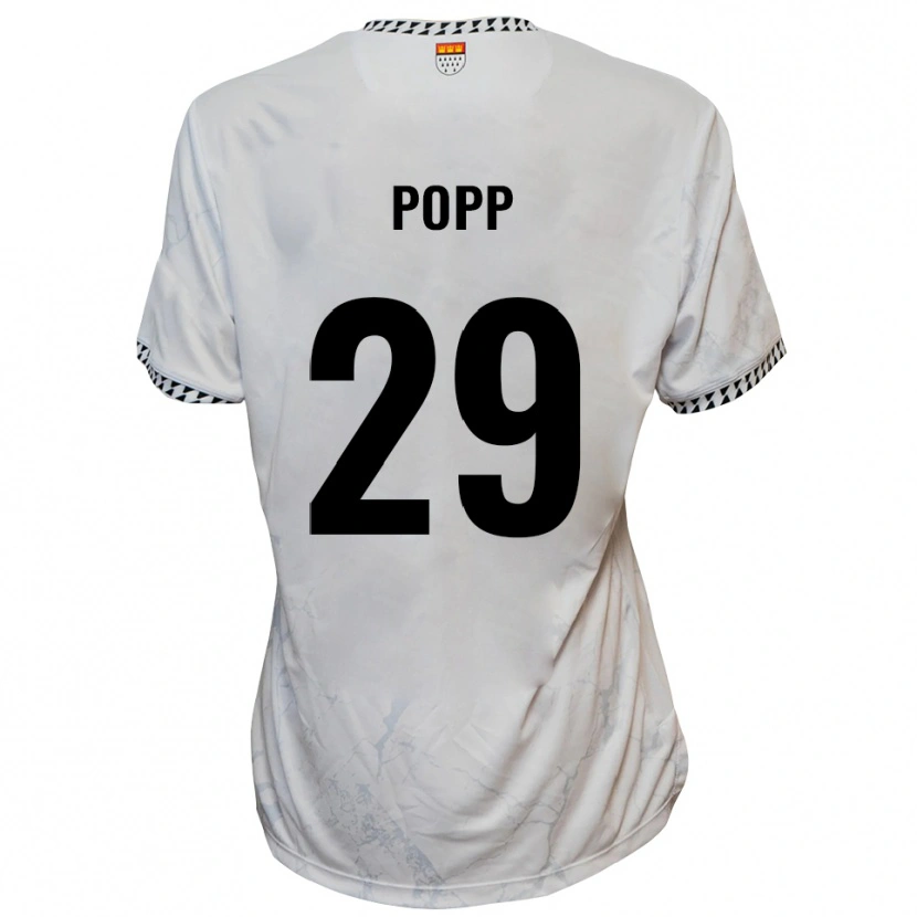 Danxen Niño Camiseta Leander Popp #29 Blanco Negro 2ª Equipación 2025/26 La Camisa México
