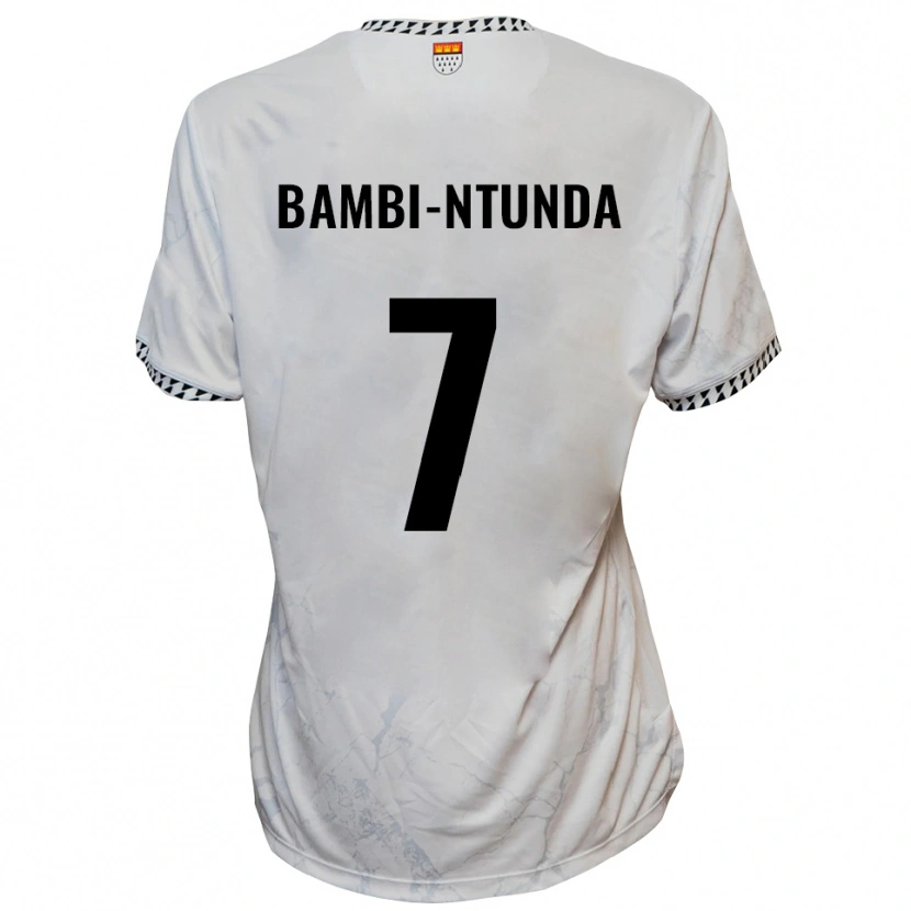 Danxen Niño Camiseta Charles Bambi-Ntunda #7 Blanco Negro 2ª Equipación 2025/26 La Camisa México