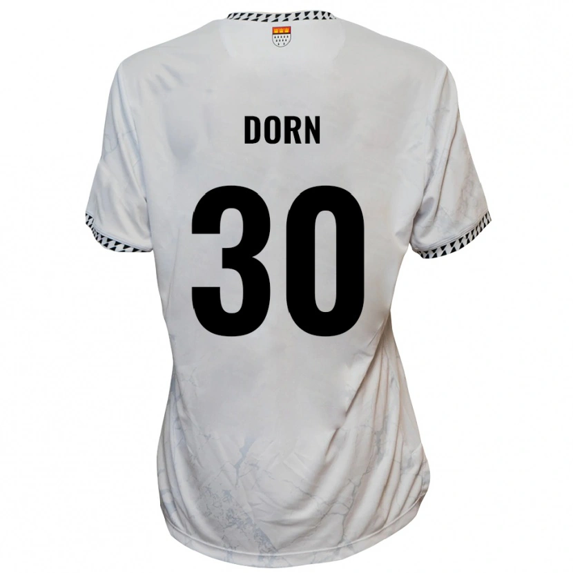Danxen Niño Camiseta Leonard Dorn #30 Blanco Negro 2ª Equipación 2025/26 La Camisa México