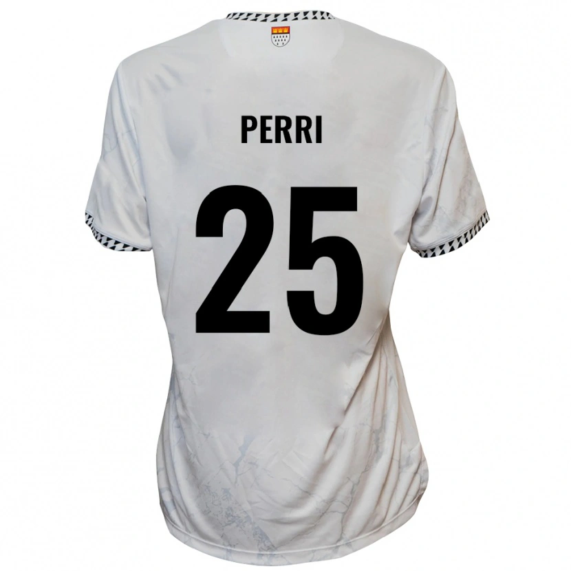 Danxen Niño Camiseta Diego Perri #25 Blanco Negro 2ª Equipación 2025/26 La Camisa México