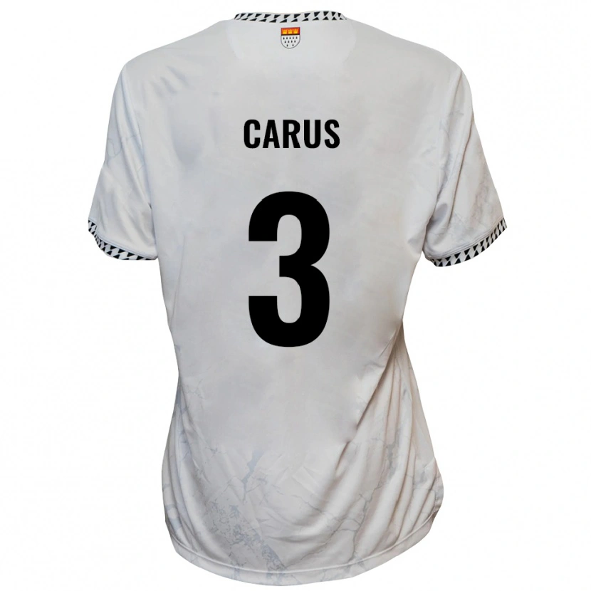 Danxen Niño Camiseta Vincent Carus #3 Blanco Negro 2ª Equipación 2025/26 La Camisa México