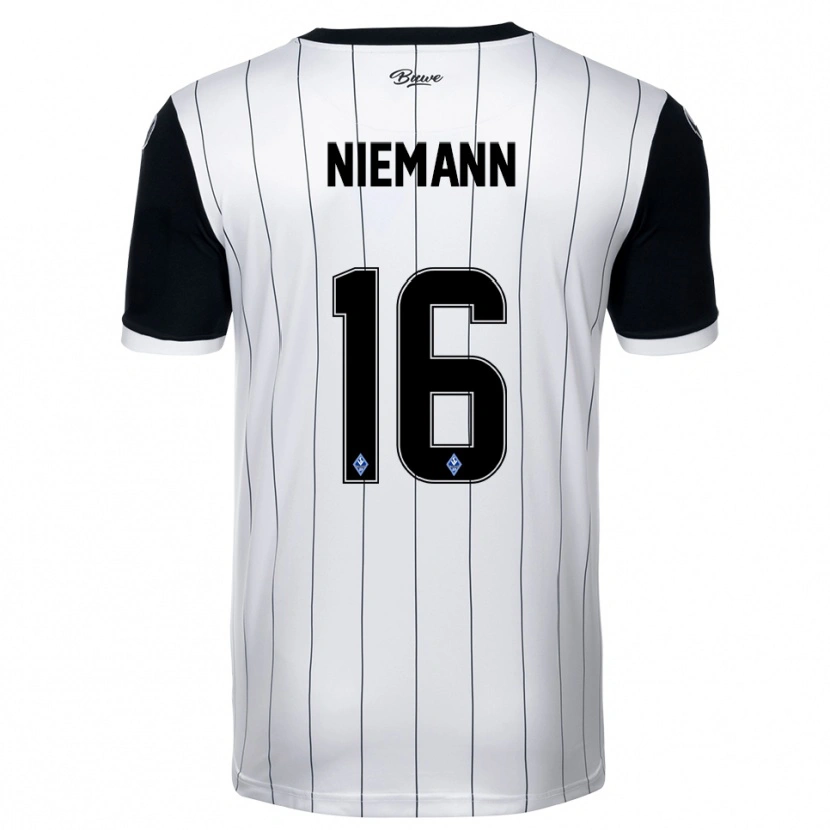 Danxen Niño Camiseta Jan Niemann #16 Blanco Negro 2ª Equipación 2025/26 La Camisa México